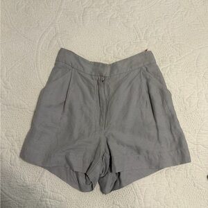 Wilfred Light Gray High-Waist Pleated Shorts